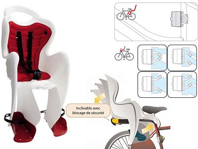 Превью  Велокресло детское BELLELLI Mr Fox Relax B-Fix Белый на подседельную трубу 22 кг (80163)